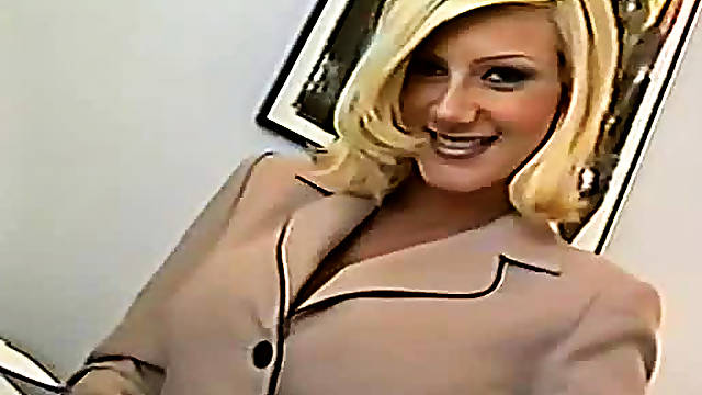 Office tease with busty beauty