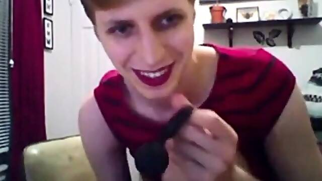 Twink Crossdresser Cums Hard