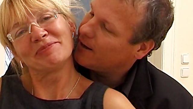 Mature slut Sandra AA with saggy tits fucked by her younger neighbor