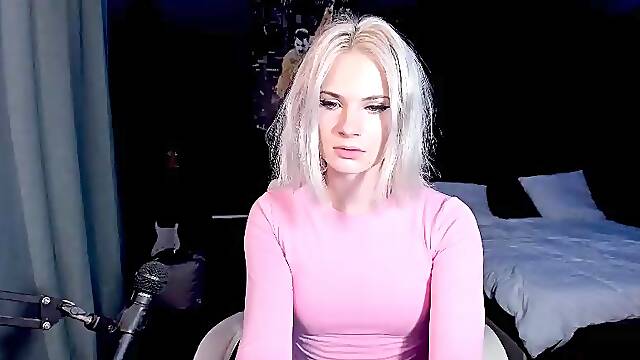 Busty blonde mature solo masturbation for webcam