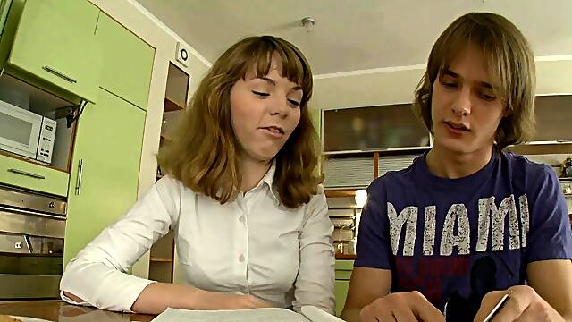 Delightful young Aglaya enjoys deep gash bang