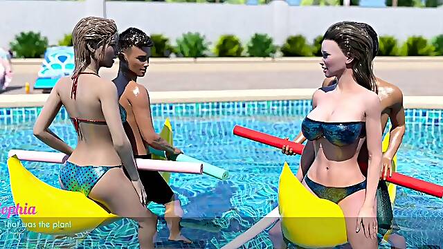 AWAM 32 Playing games in water get a cumshot