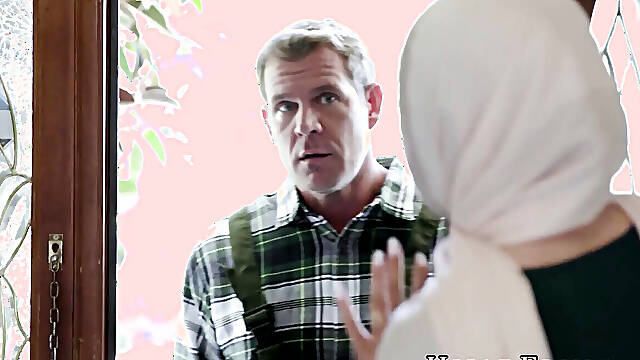 A plumber seduces hijab wife Naudi Nala into having her first sex