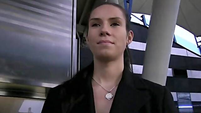 Train Station Blowjob and Fuck with Brunette
