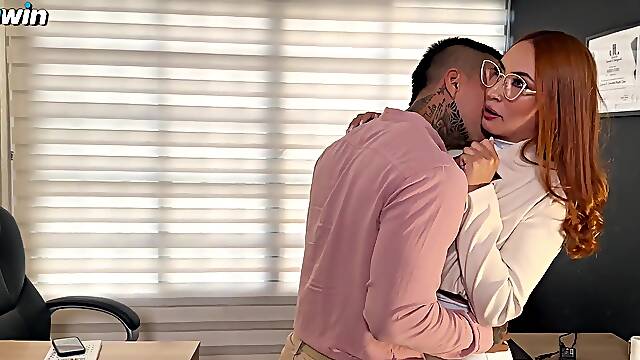 Hot secretary will do whatever it takes to earn a good raise - Andrea Castro & Christian Chaux