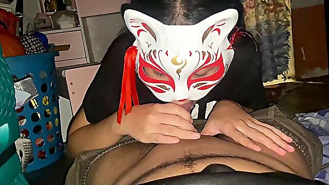 Asian Pinay slut gives a dirty POV blow job until he cums.