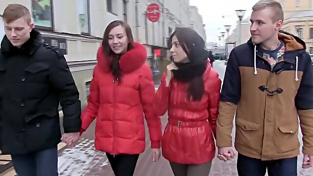 Chicks share dicks in a nice foursome