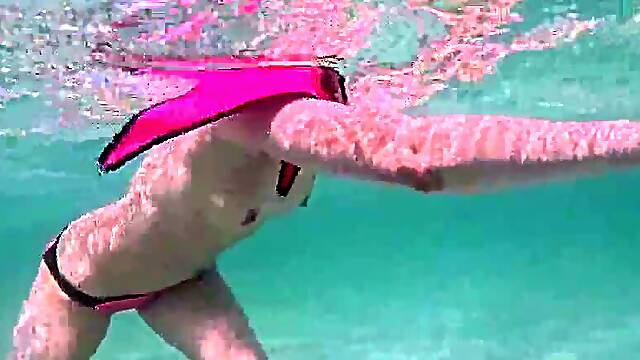 Amateur long legs perfect body girls relaxing underwater swimming ASMR POV