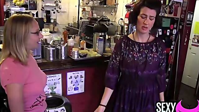 Two curvy ladies, maggie and sadie, enjoying a steamy lesbian encounter