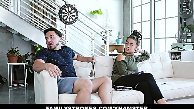 FamilyStrokes - Sexy stepsister Sloan Harper Bangs Stepbro