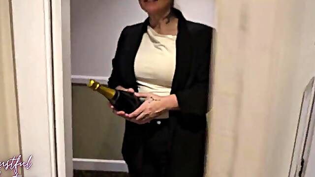 Cum hungry hotel manager tempted me as my wife showered