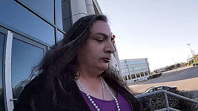 Sissy mischievous mature CD is outdoors for an afternoon getting off