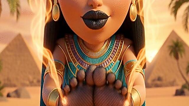 SMELLY EGYPTIAN NYLON SOLES AND BLACK LIPSTICK MESMERIZE