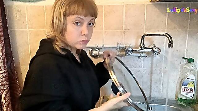 Washing dishes