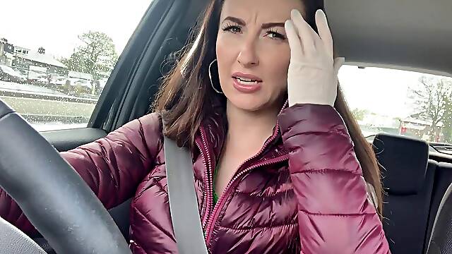 Sophisticated medical lady indulges in driving