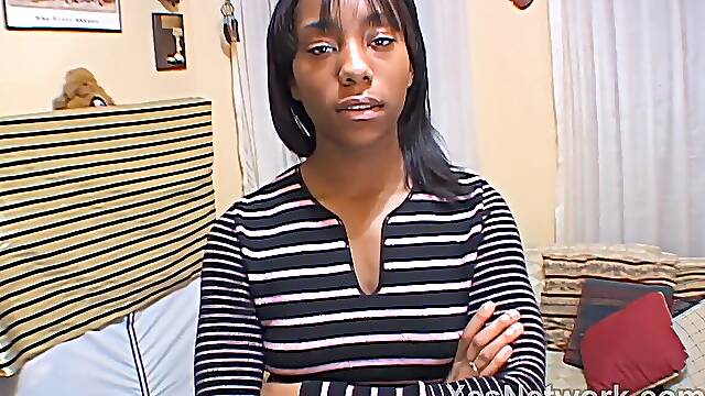 College Amateur Tries doing Her 1st Porn in point of view ebony vid