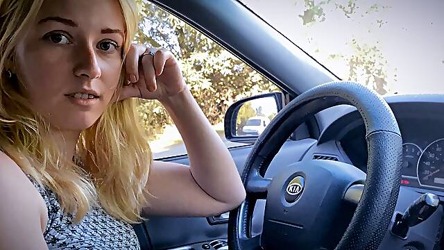 Helped Blonde Girl Fix the Car and Fucked Her