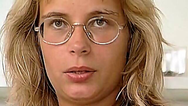 Blondie From Germany Showing How She Plays with Her Muff