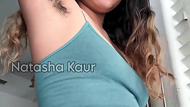 Showing off and Lightly Brushing My Hairy Armpit with My Hand