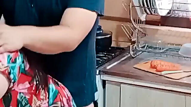 Sex in the Kitchen When Stepmom Opens the Refrigerator