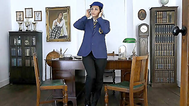 Roxy Strips off the All Boy’s College Uniform